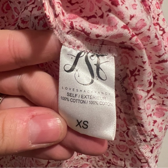 LoveShackFancy Pink Floral Erica Top Ruffle Button Down Shirt - Picture 6 of 8